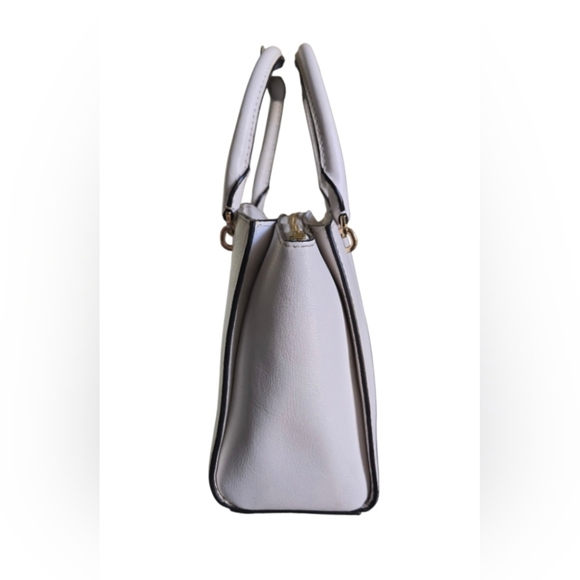 Michael Kors Ellis Small White Leather Satchel/Crossbody with Gold Accents - Picture 3 of 16